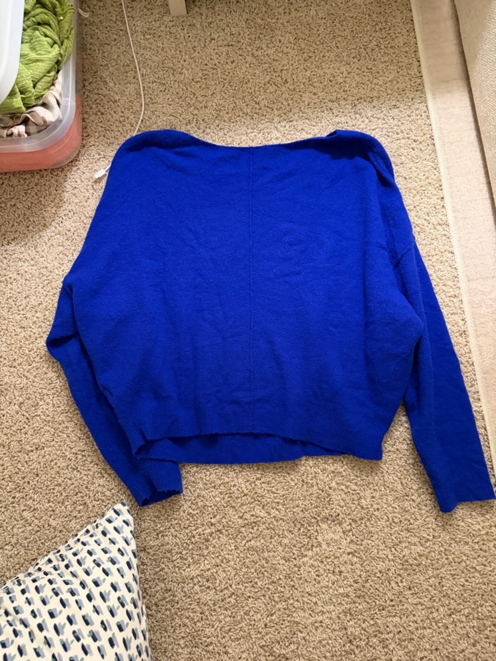 American Vintage Royal Blue Off-the-Shoulder Sweater